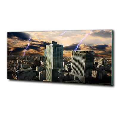 Foto schilderij op glas Storm boven Warschau