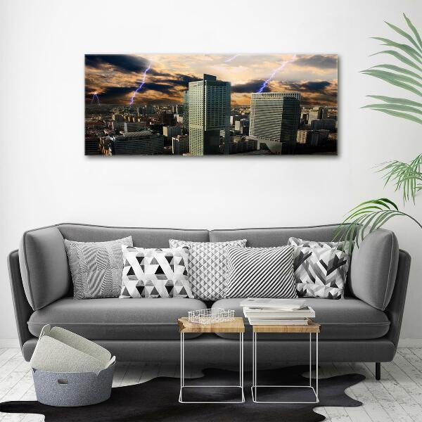 Foto schilderij op glas Storm boven Warschau