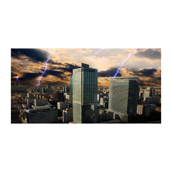 Foto schilderij op glas Storm boven Warschau