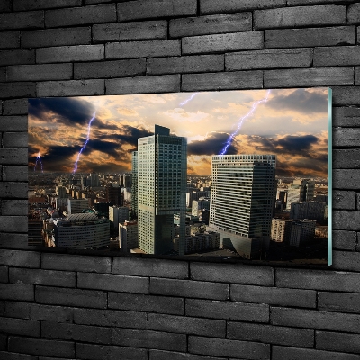 Foto obraz szklany Burza nad Warszawą