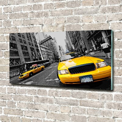 Foto schilderij op glas New Yorkse taxi's