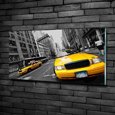 Foto schilderij op glas New Yorkse taxi's