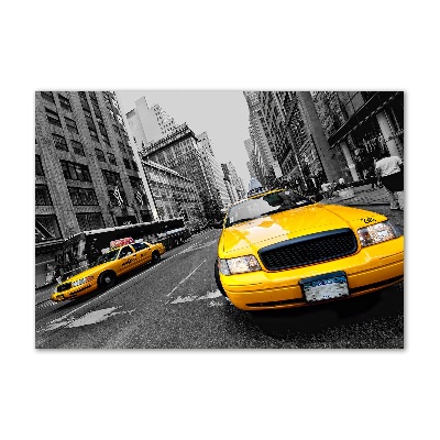 Foto schilderij op glas New Yorkse taxi's