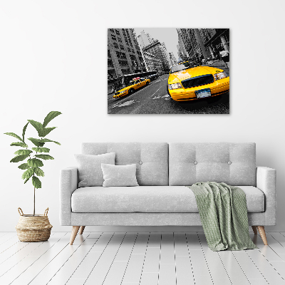 Foto schilderij op glas New Yorkse taxi's