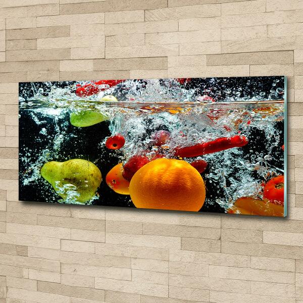 Schilderij op glas Fruit onder water