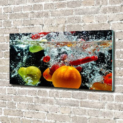 Schilderij op glas Fruit onder water