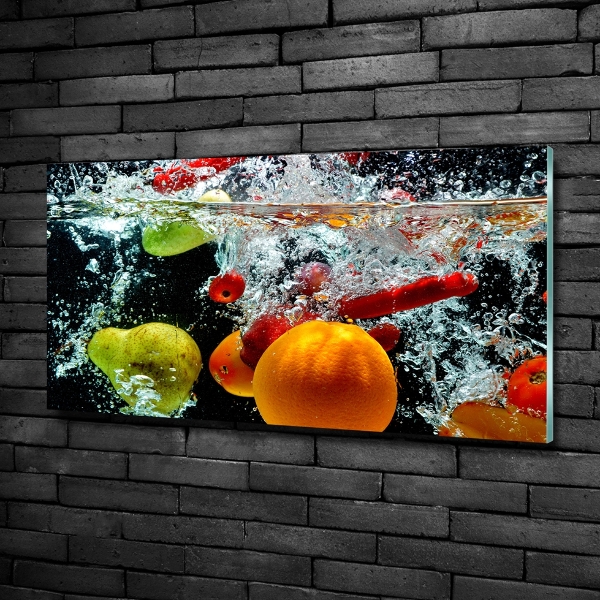 Schilderij op glas Fruit onder water