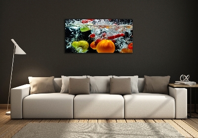 Schilderij op glas Fruit onder water