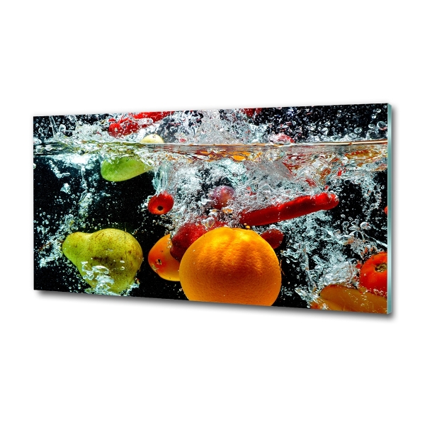 Schilderij op glas Fruit onder water
