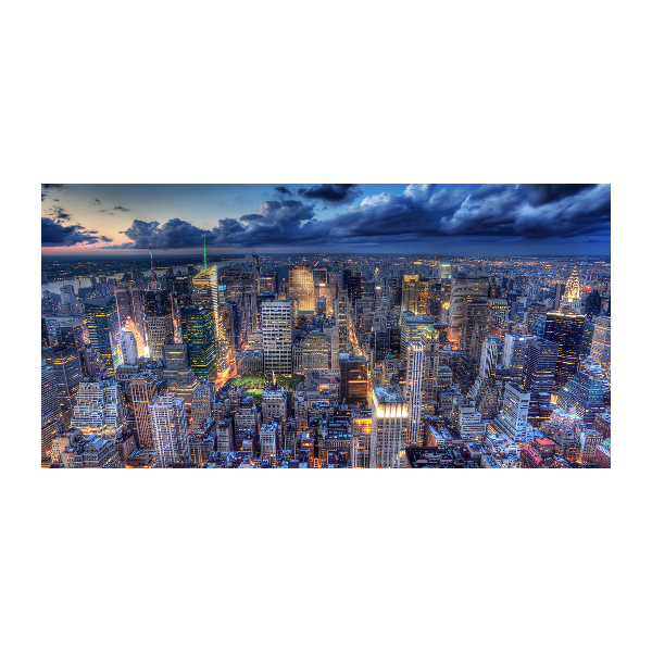 Schilderij glas New York vanuit vogelperspectief