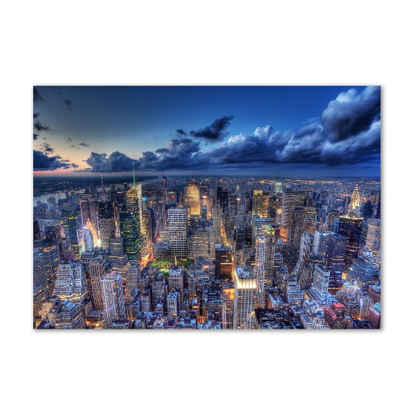 Schilderij glas New York vanuit vogelperspectief