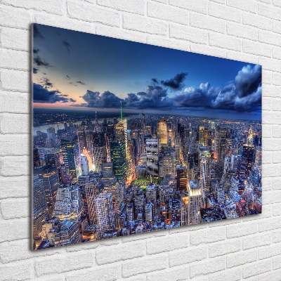 Schilderij glas New York vanuit vogelperspectief