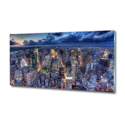 Schilderij glas New York vanuit vogelperspectief
