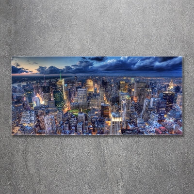 Schilderij glas New York vanuit vogelperspectief