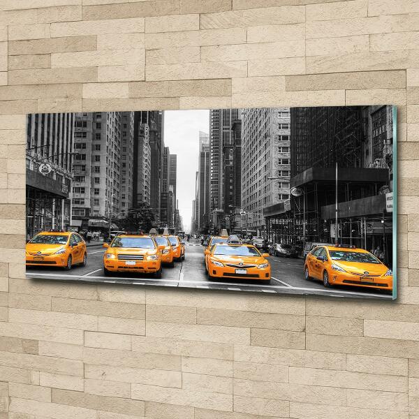 Schilderij op glas New Yorkse taxi's
