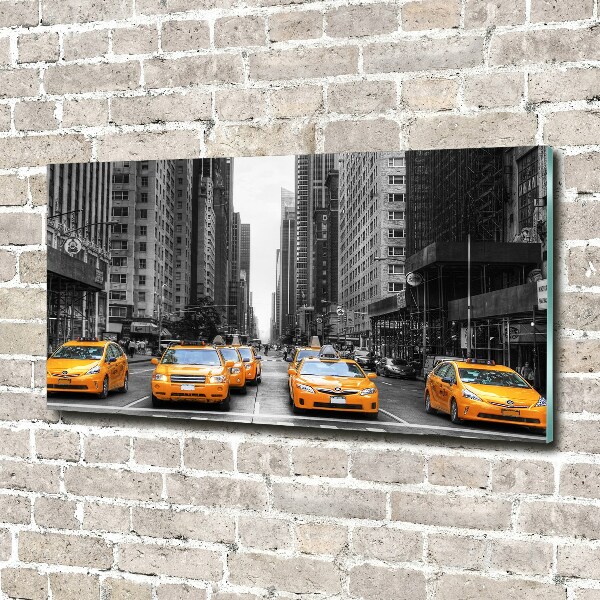 Schilderij op glas New Yorkse taxi's