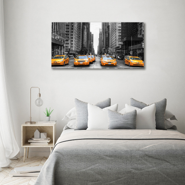 Schilderij op glas New Yorkse taxi's