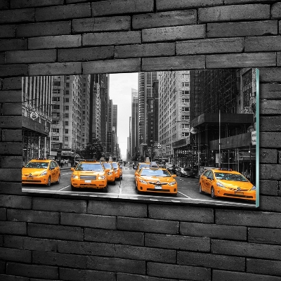 Schilderij op glas New Yorkse taxi's