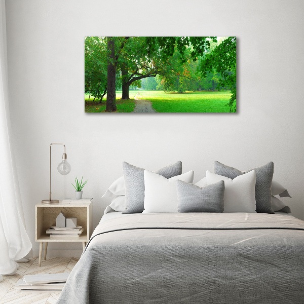 Schilderij glas Park in de herfst