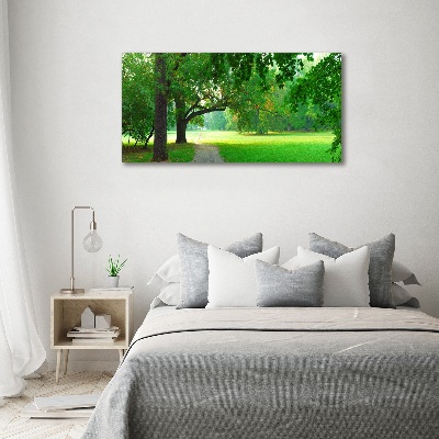 Schilderij glas Park in de herfst