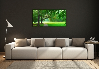 Schilderij glas Park in de herfst