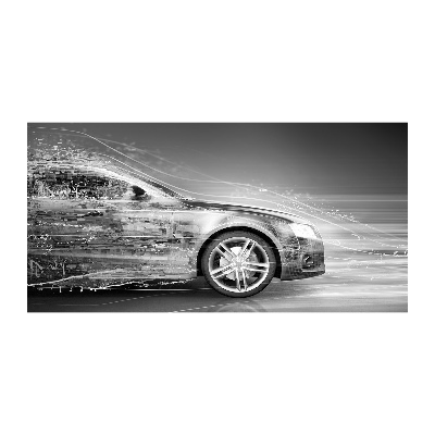 Glazen schilderij Een auto die te hard rijdt