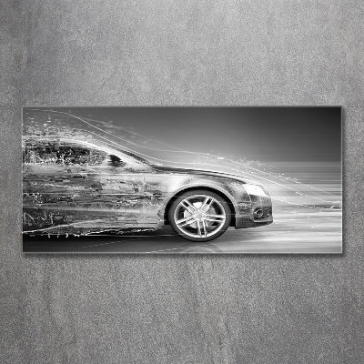 Glazen schilderij Een auto die te hard rijdt