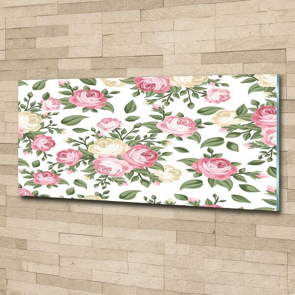 Schilderij op glas Rozen
