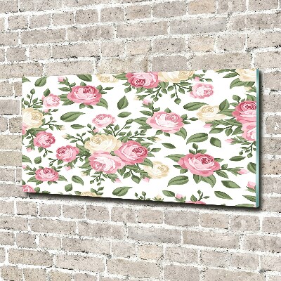 Schilderij op glas Rozen