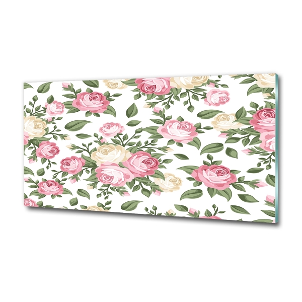 Schilderij op glas Rozen