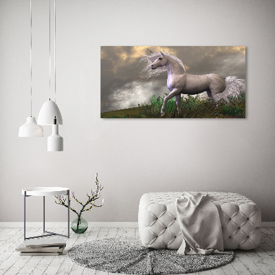 Schilderij glas Grijze eenhoorn