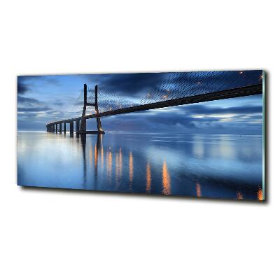 Foto schilderij op glas Verlichte brug