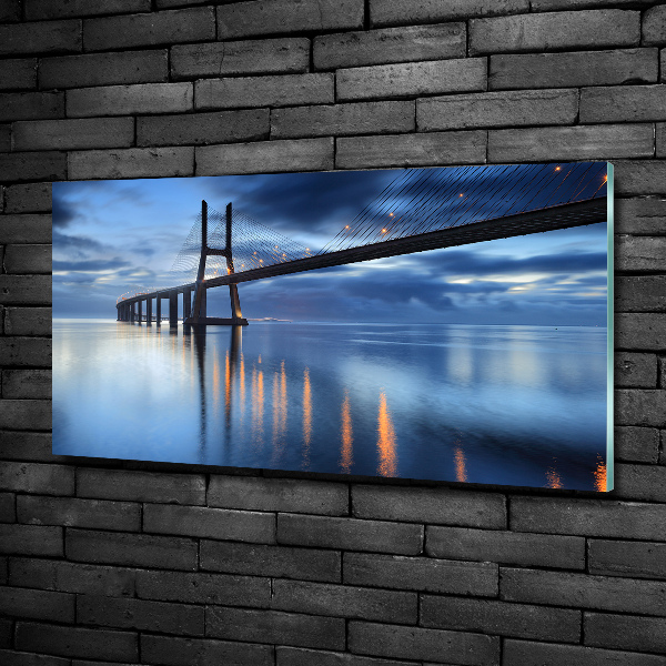 Foto schilderij op glas Verlichte brug