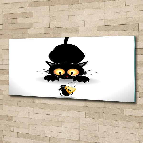 Foto-obraz szkło hartowane Kot i mysz