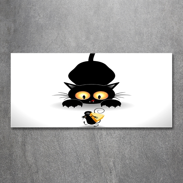 Foto-obraz szkło hartowane Kot i mysz