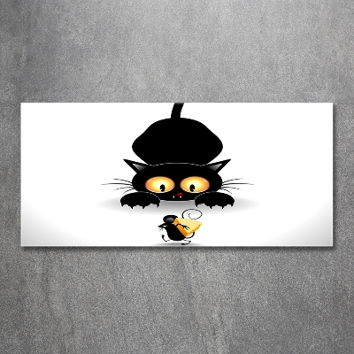 Foto-obraz szkło hartowane Kot i mysz