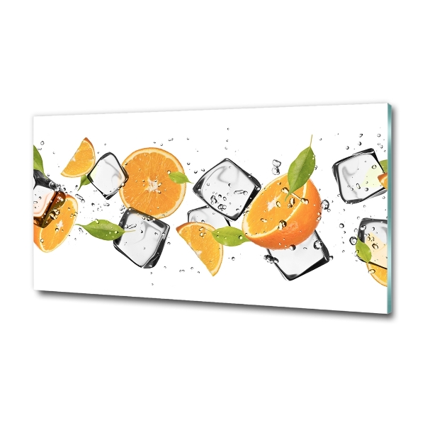 Foto obraz szklany Pomarańcze z lodem
