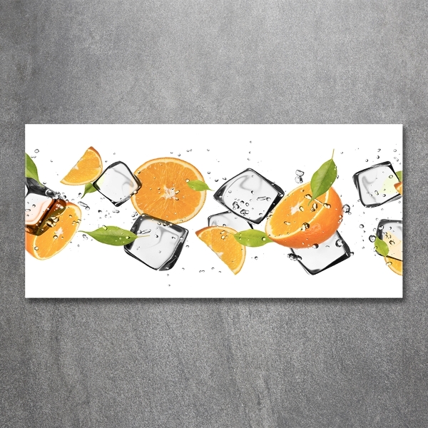 Schilderij op glas Sinaasappels met ijs