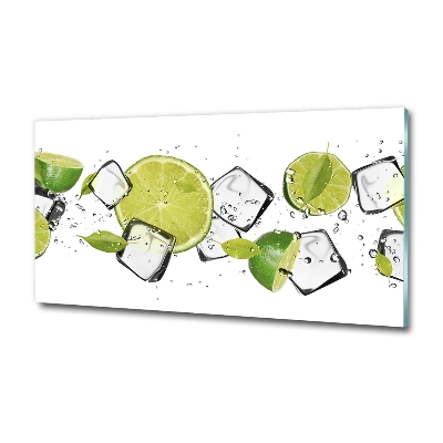 Schilderij glas Limoen met ijs