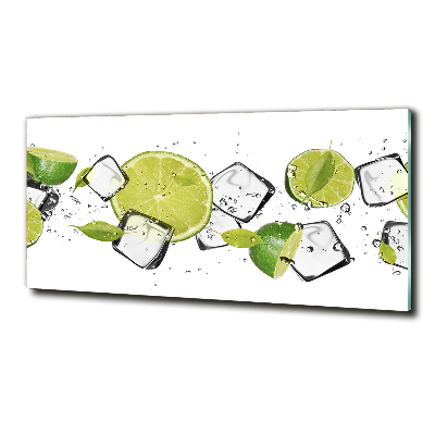 Schilderij glas Limoen met ijs