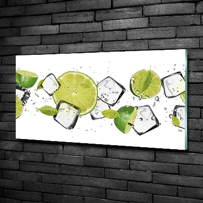 Schilderij glas Limoen met ijs