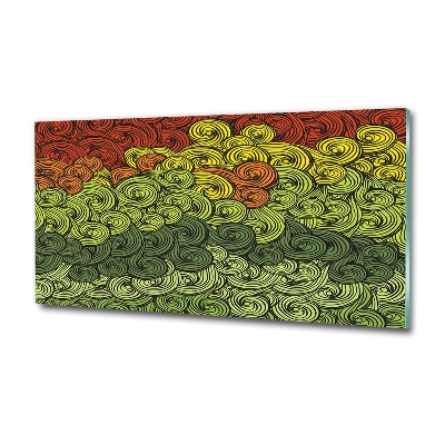 Schilderij glas Kleurrijke golven