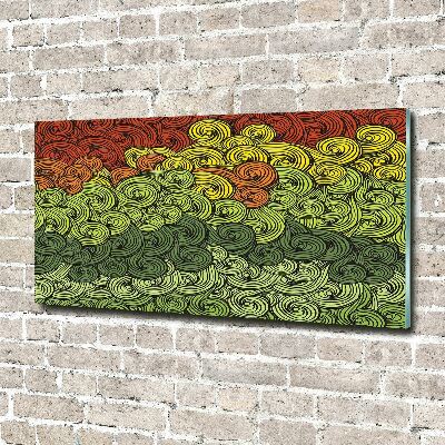 Schilderij glas Kleurrijke golven