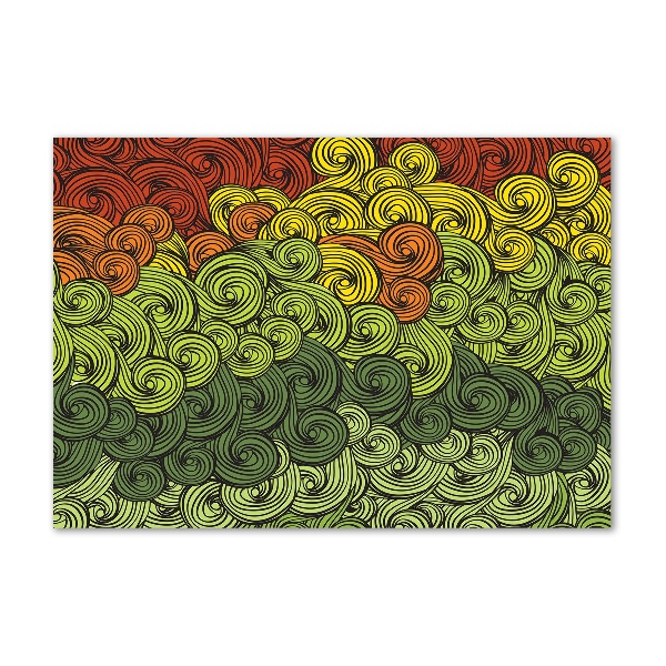 Schilderij glas Kleurrijke golven