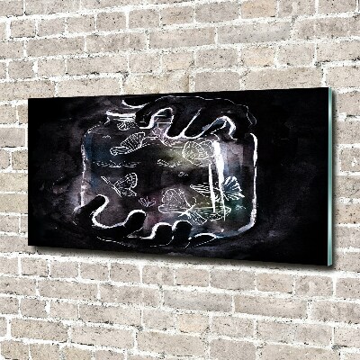 Fotoobraz na ścianę szklany Motyle w słoiku