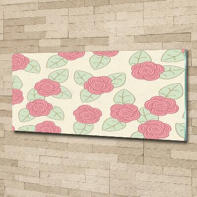 Glazen schilderij Rozen