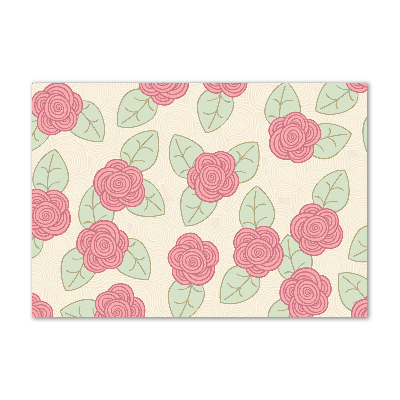 Glazen schilderij Rozen