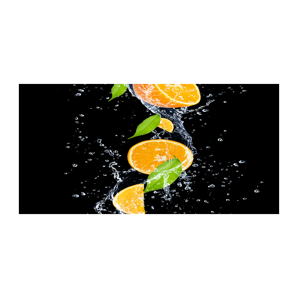 Schilderij op glas Sinaasappels en water