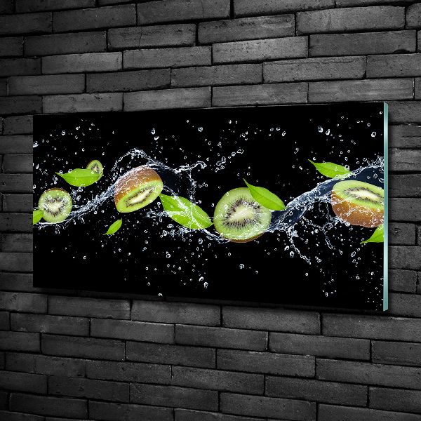 Foto schilderij op glas Kiwi en water