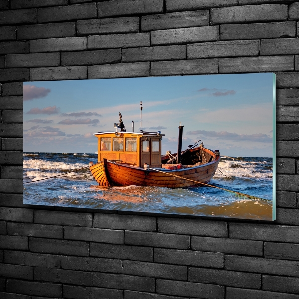 Schilderij op glas Vissersboot